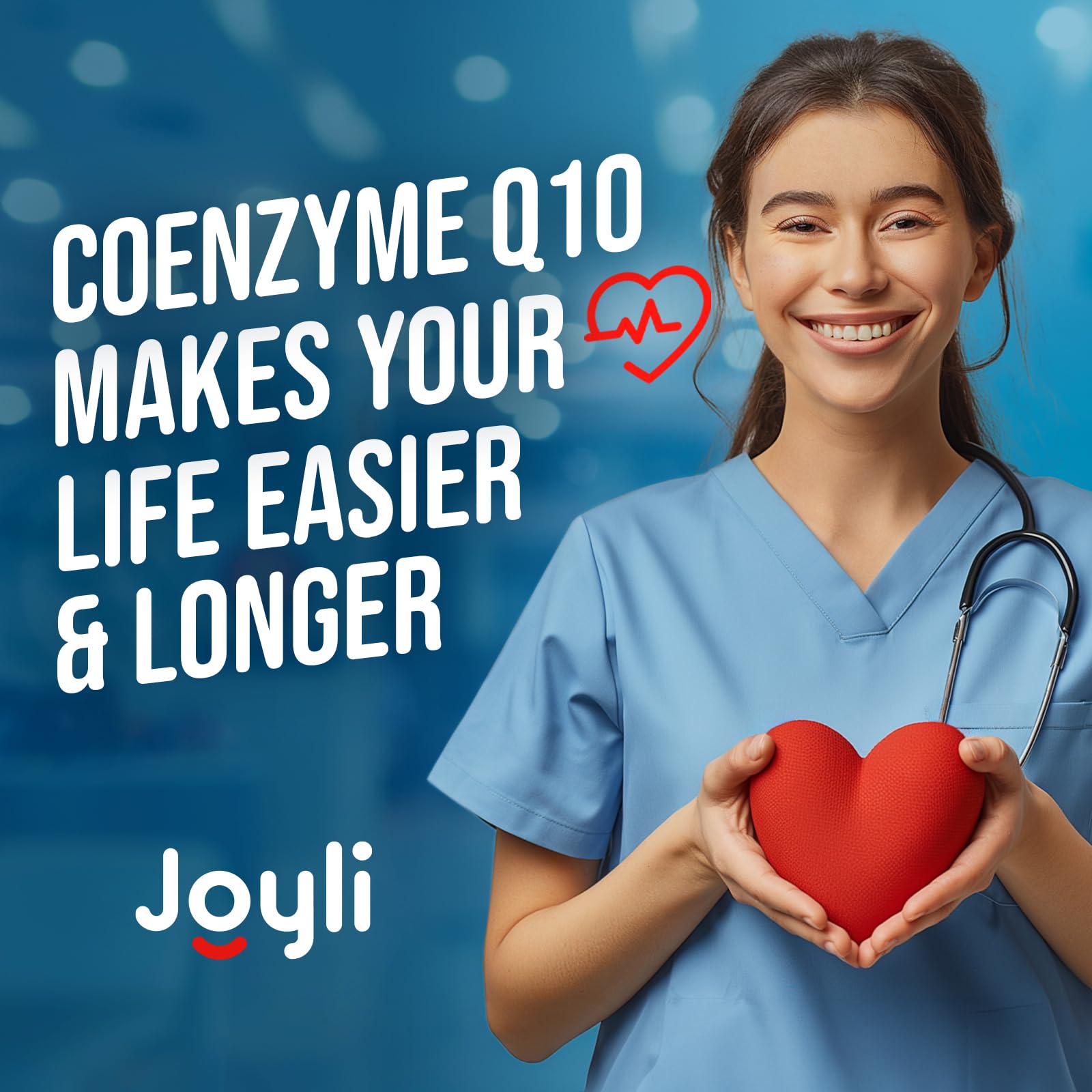 JOYLI Nutrition botella abierta con softgels visibles, facilidad de uso