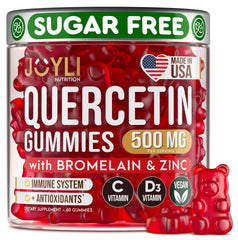 JOYLI Quercetin envase frontal que muestra beneficios y sin azúcares