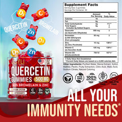 JOYLI Quercetin primer plano de gominola que ilustra sabor y seguridad