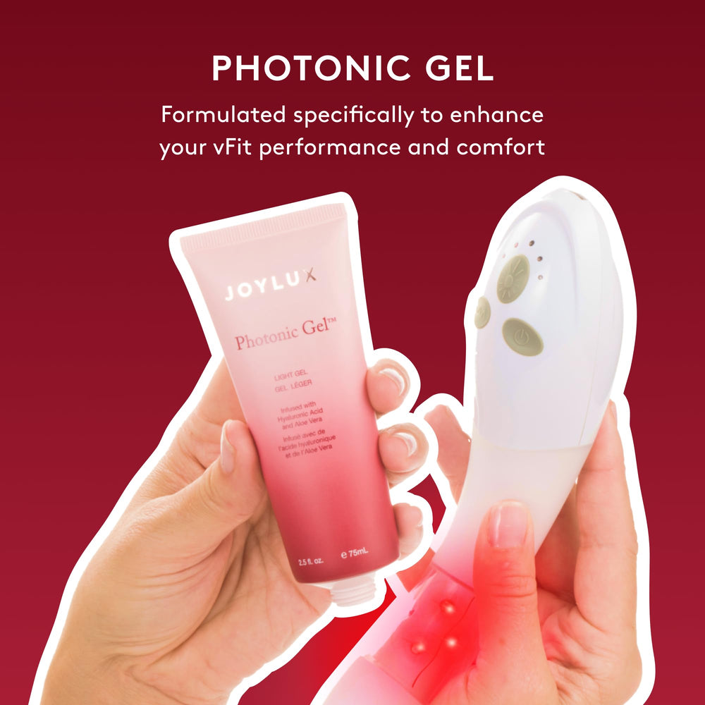 Comparación de tamaño del envase Joylux Photonic Gel 75 mL para referencia