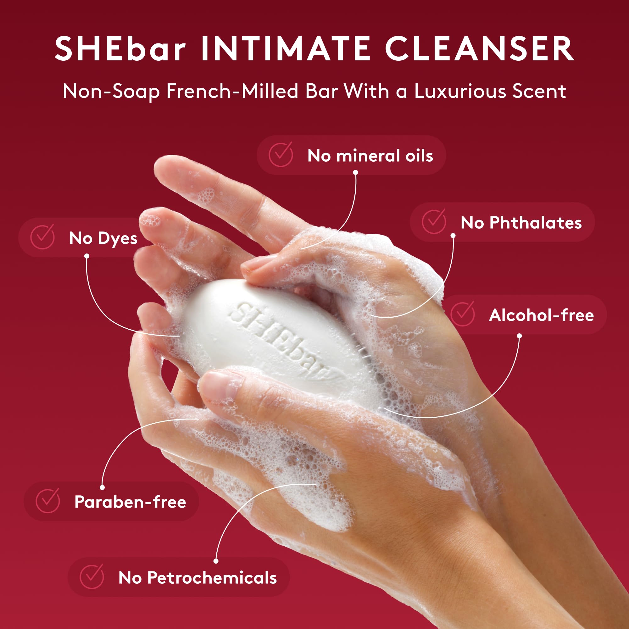 Joylux SHEbar textura de espuma cremosa que aporta limpieza suave