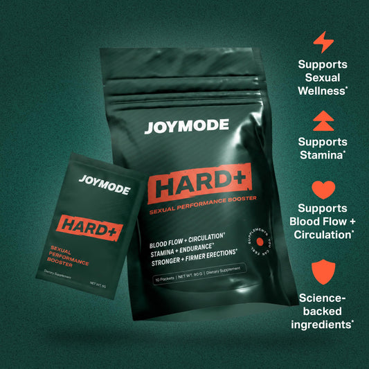 JOYMODE Hard+ sachets extendidos mostrando sobres individuales y facilidad de transporte