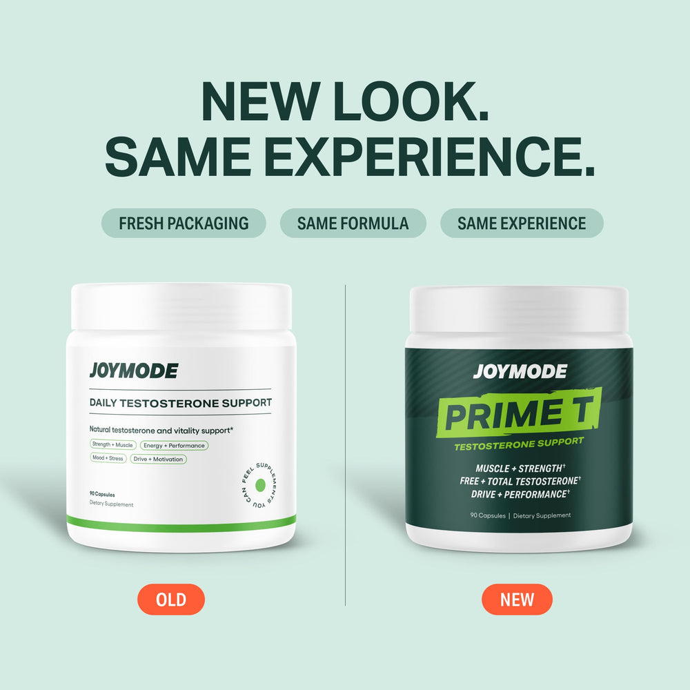JOYMODE frasco en mano para comparar tamaño y cantidad de cápsulas