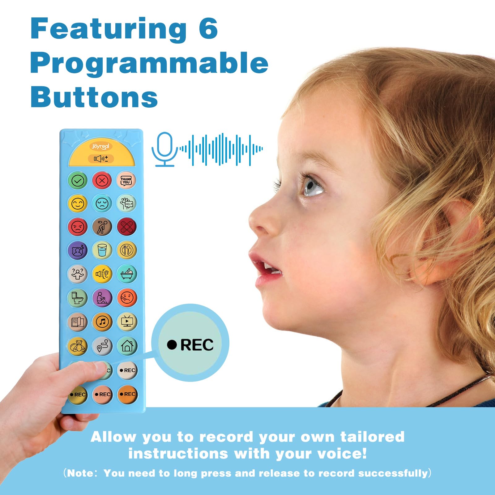 Joyreal botón programable en primer plano, personalización fácil
