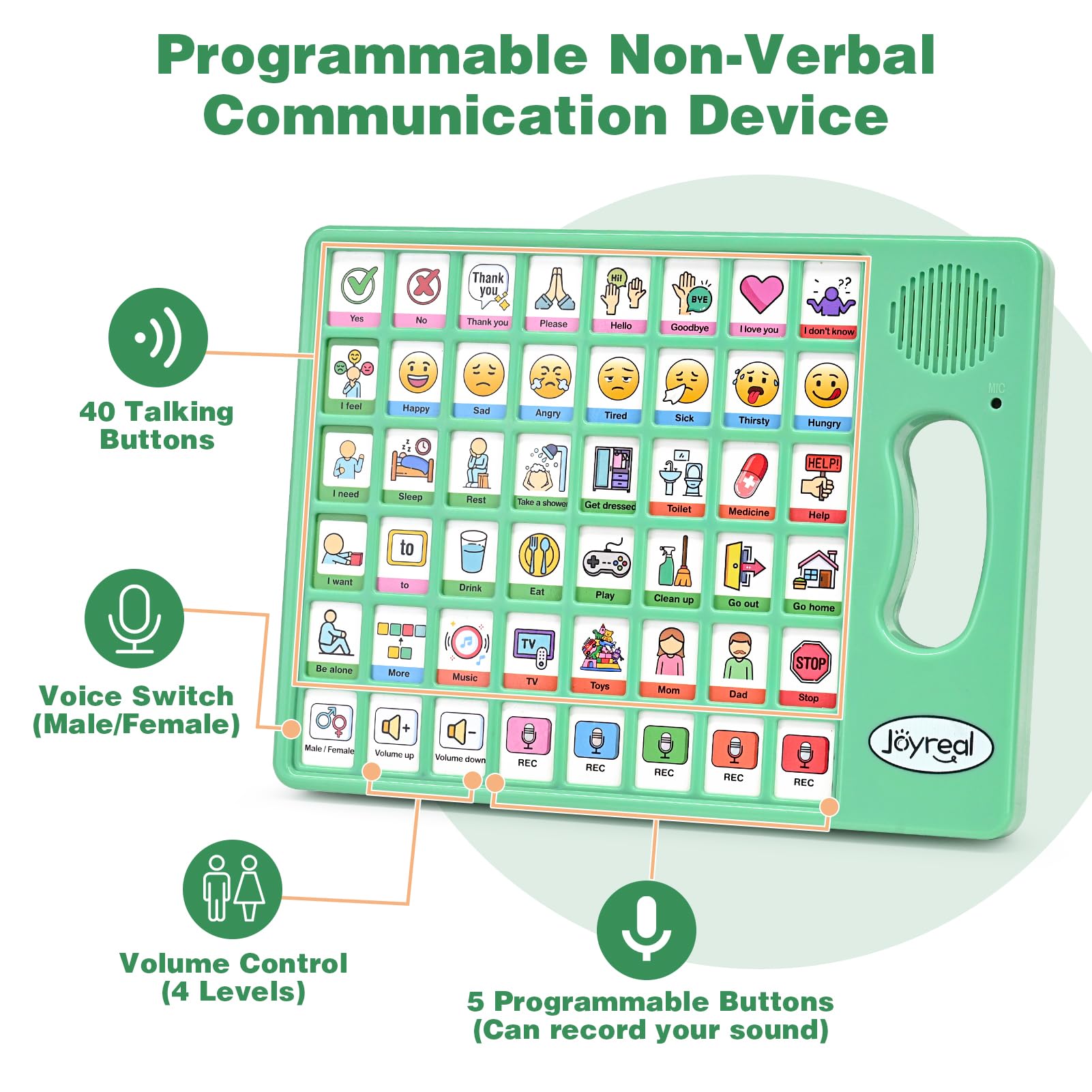 Joyreal módulos de comunicación con pictogramas que facilitan expresión rápida
