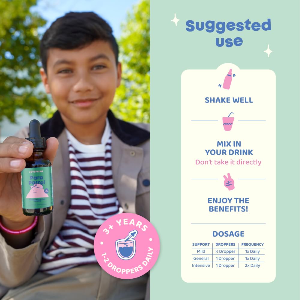 JoySpring botella junto a una regla para comparar tamaño y porciones