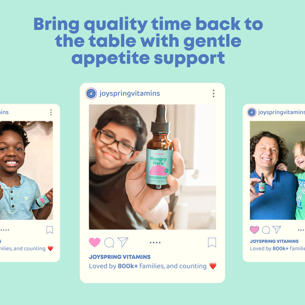JoySpring niño bebiendo jugo con gotas, facilita la hora de comer