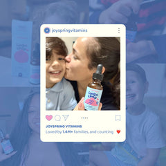 JoySpring LingoLeap familia en cocina integrando el suplemento rutinario