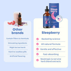 JoySpring SleepBerry textura del líquido berry, beneficio: sin azúcar y fácil mezcla