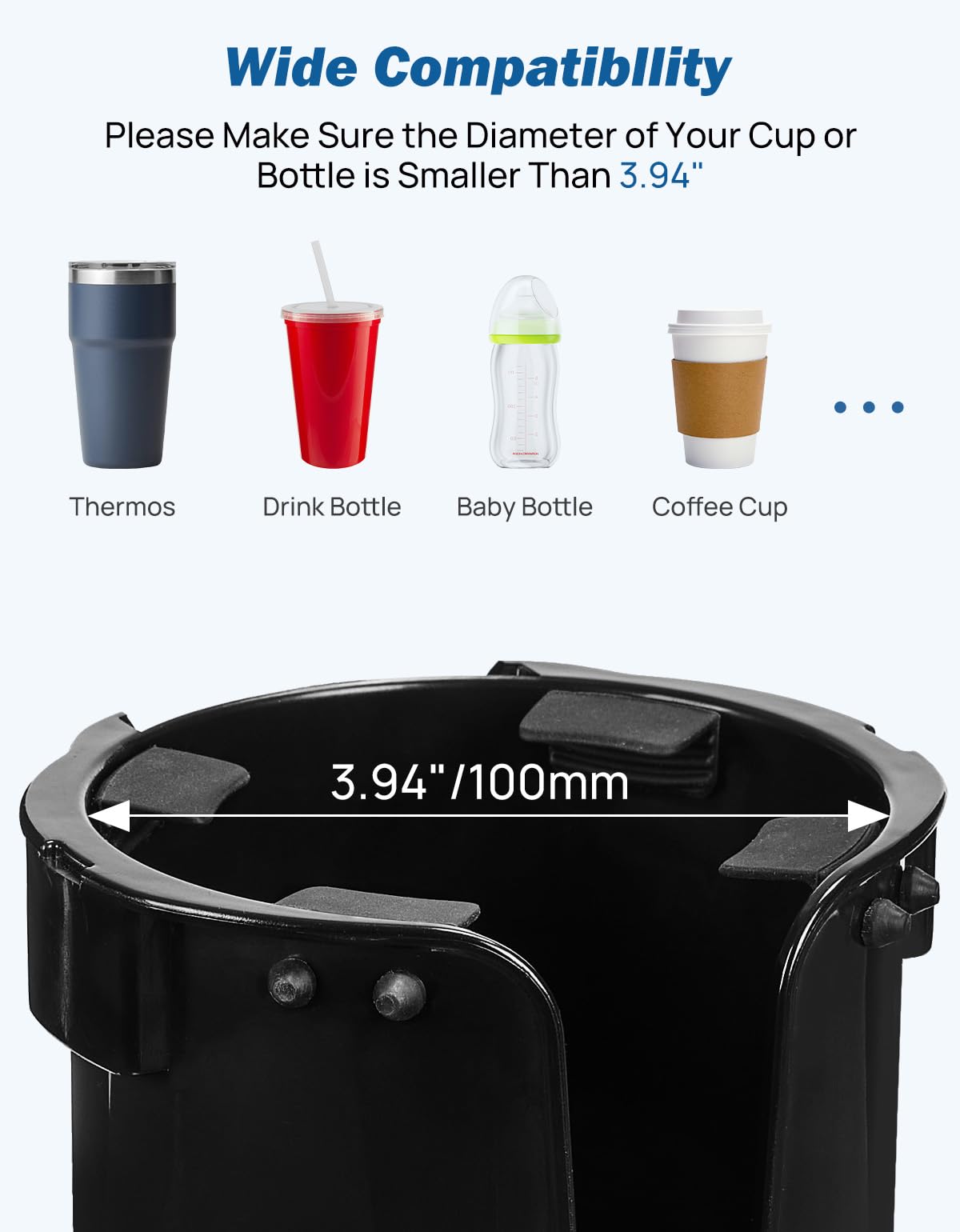 JOYTUTUS portavasos sujetando una taza con asa y evitando vuelcos