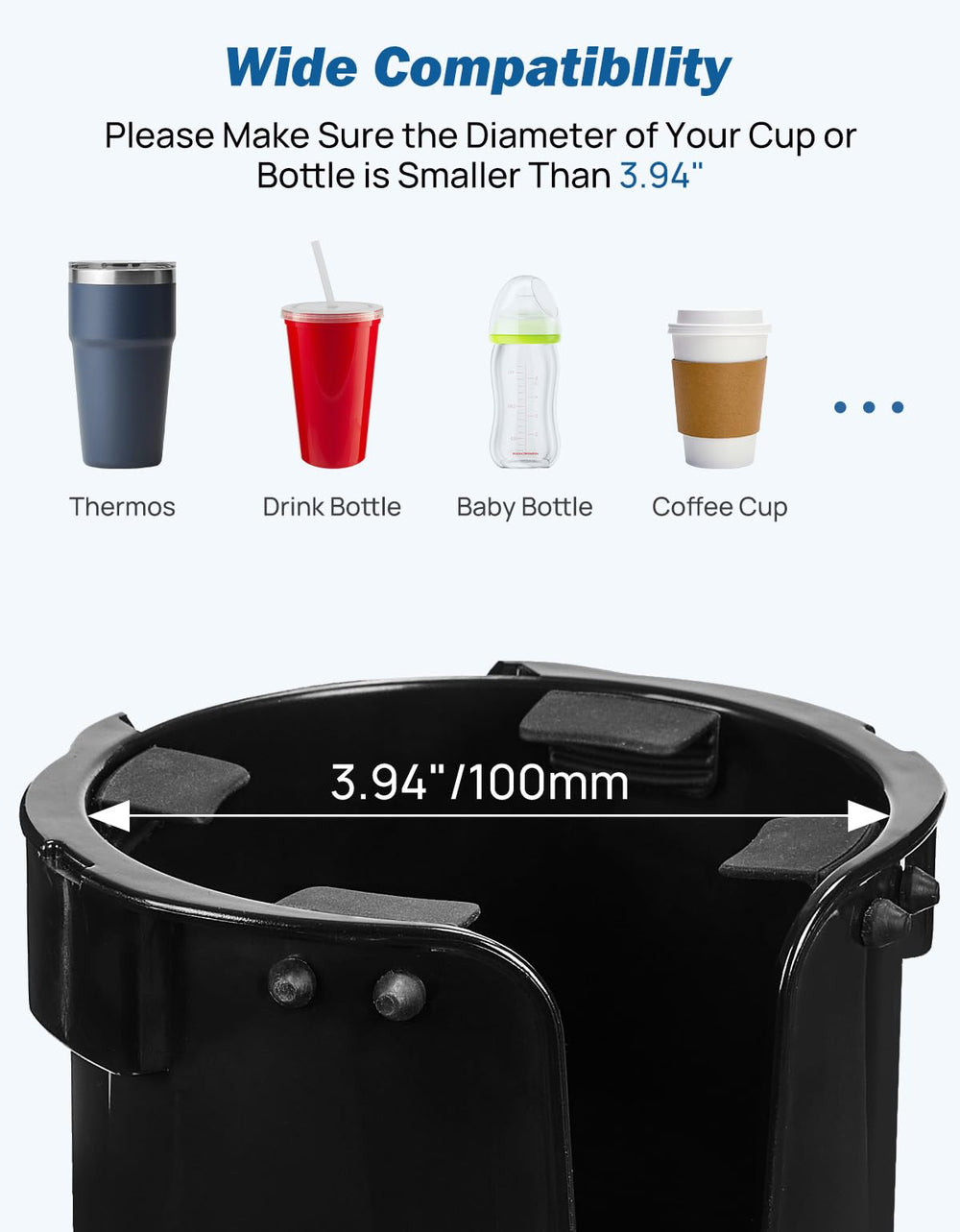 JOYTUTUS portavasos sujetando una taza con asa y evitando vuelcos