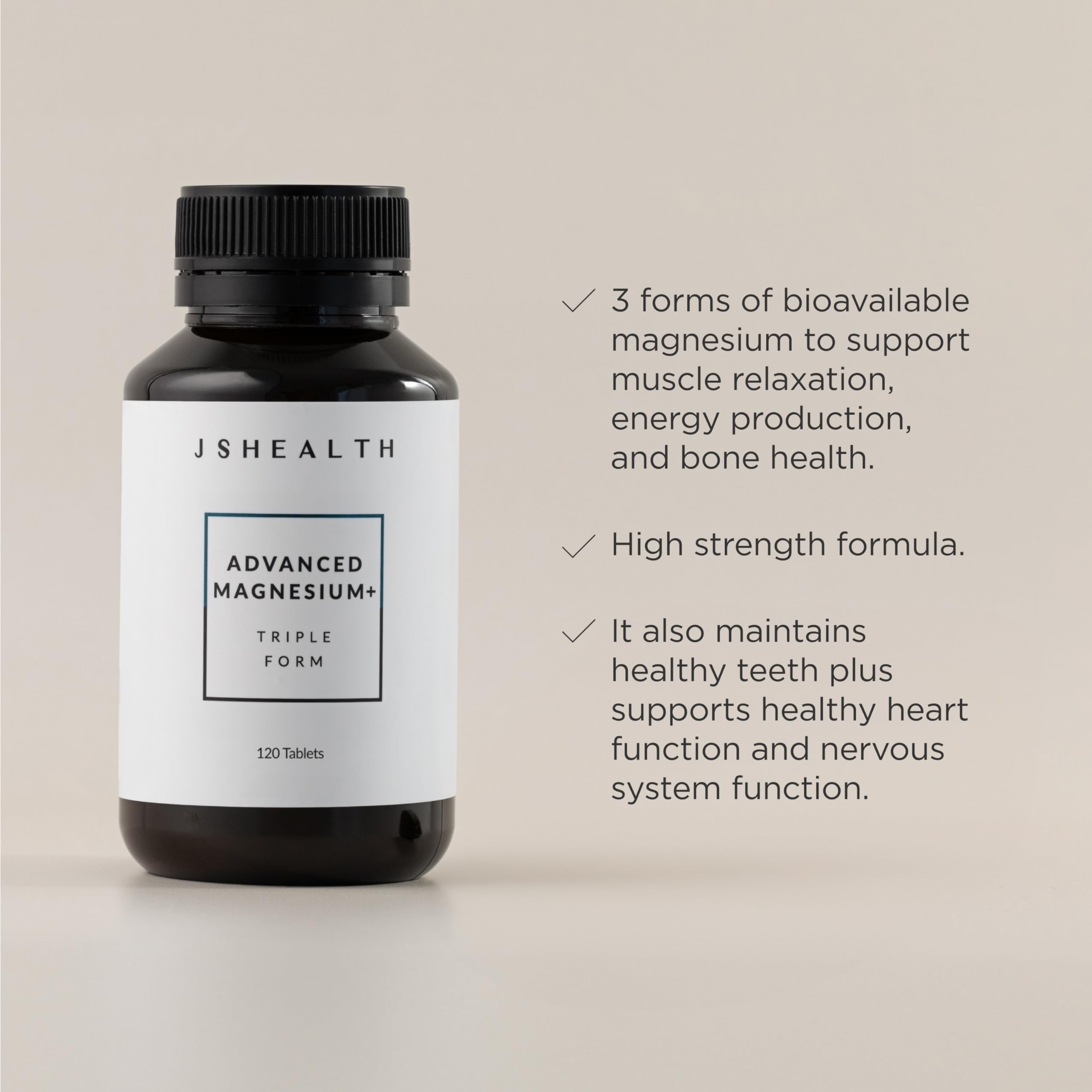 JSHealth Advanced Magnesium glycinate capsule close-up for gentle muscle comfort support