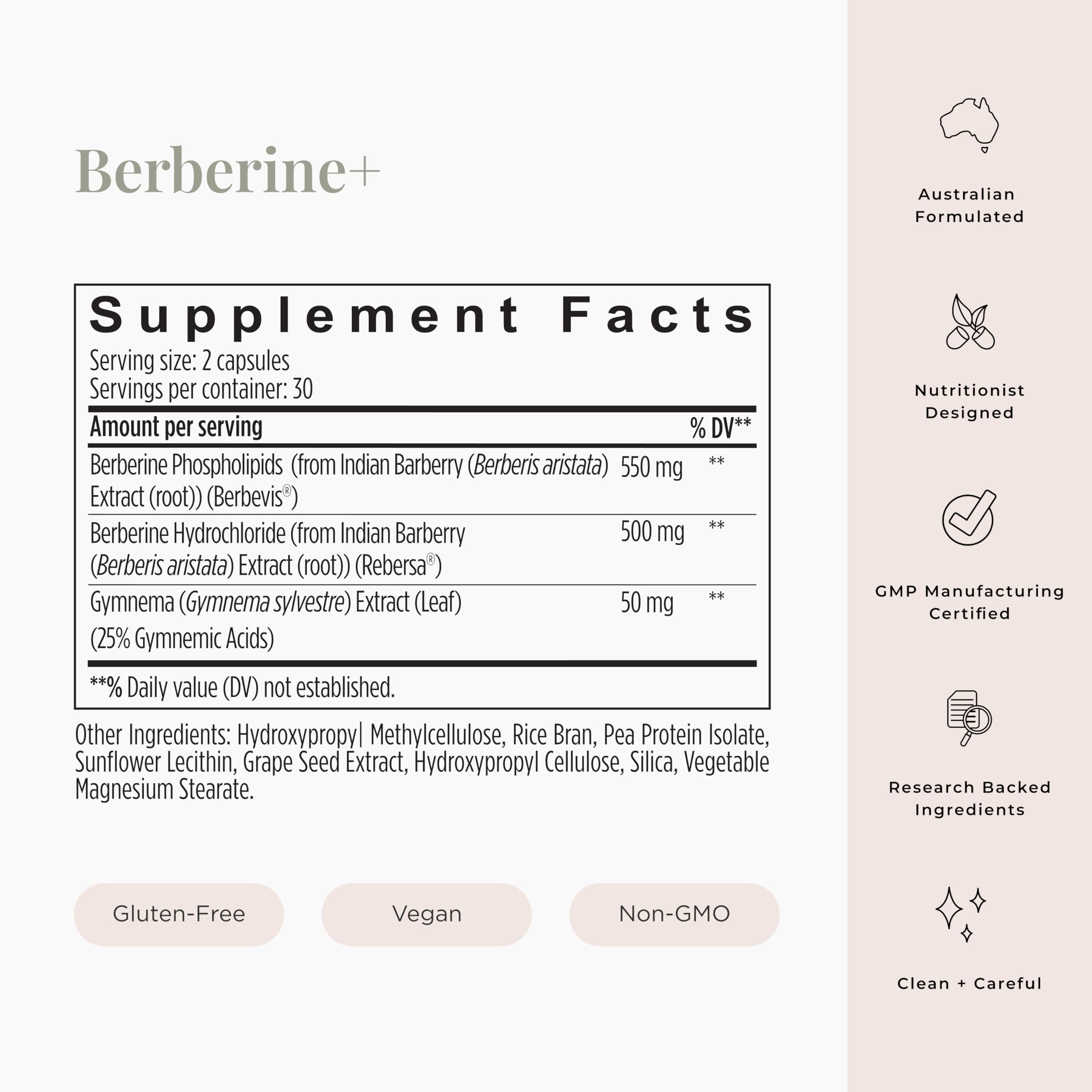JSHealth Berberine+ packaging display highlighting vegan, gluten-free formula
