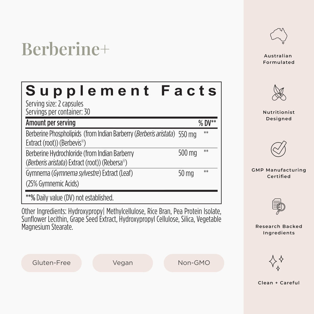 JSHealth Berberine+ packaging display highlighting vegan, gluten-free formula