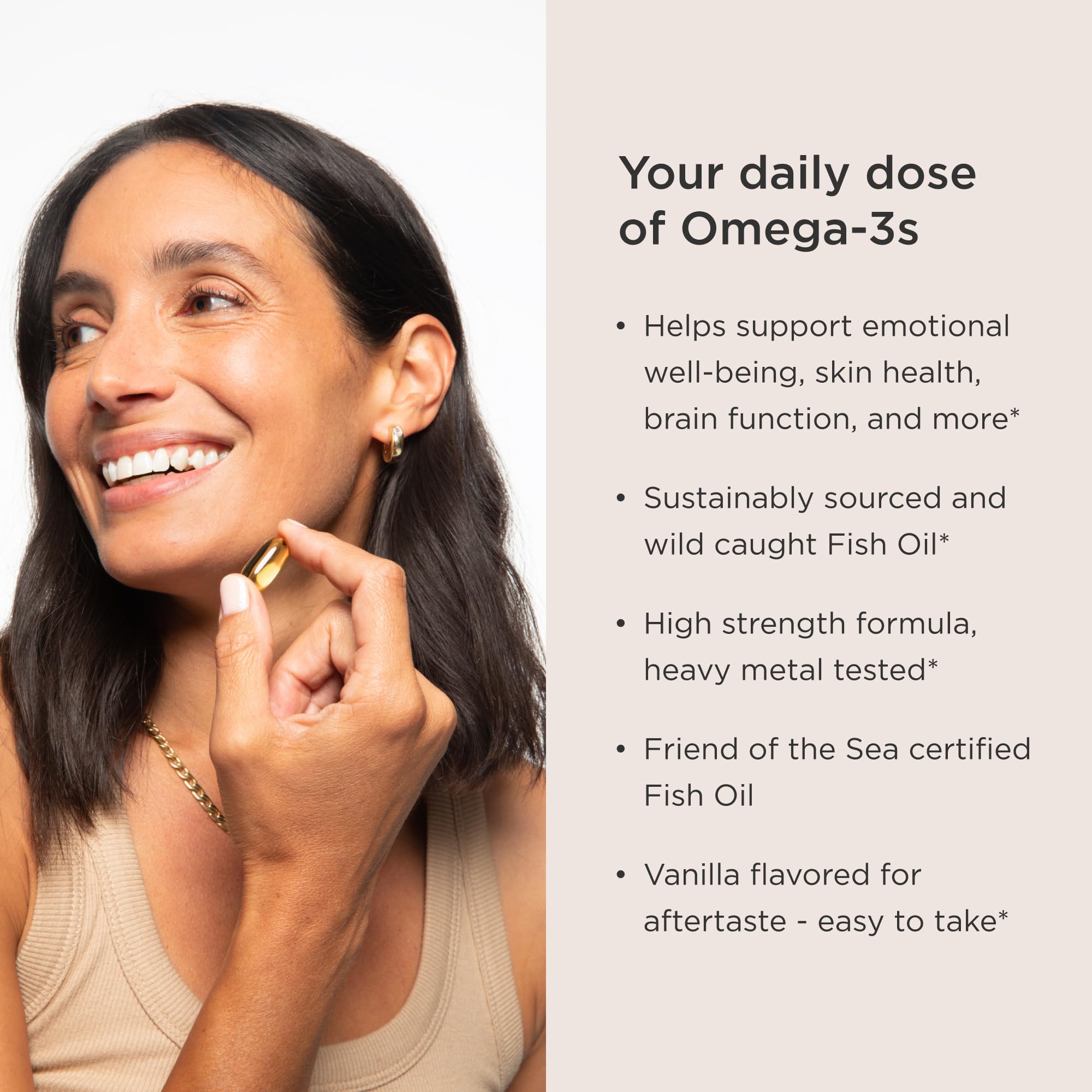 JSHealth cápsulas de aceite de pescado omega-3 para uso diario.