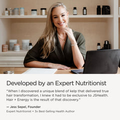 JSHealth etiqueta de ingredientes destacando kelp y zinc marinos