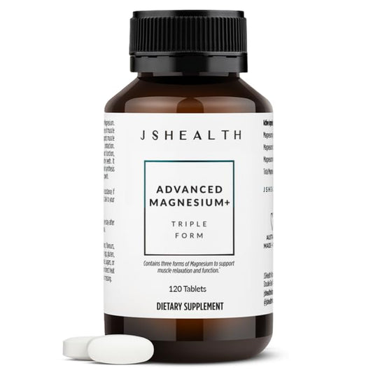 JSHealth frasco frontal mostrando el envase y beneficio de relajación