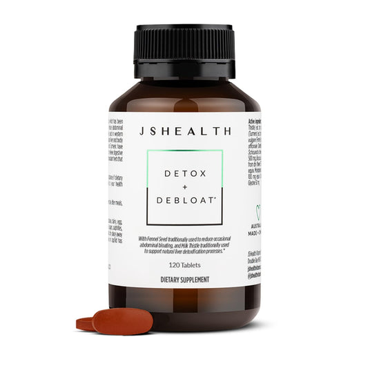 JSHealth frente del empaque mostrando 120 tabletas y beneficio de alivio