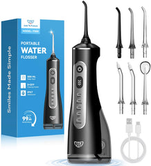 JTF frontal del irrigador mostrando diseño y depósito 300 ml para limpieza completa