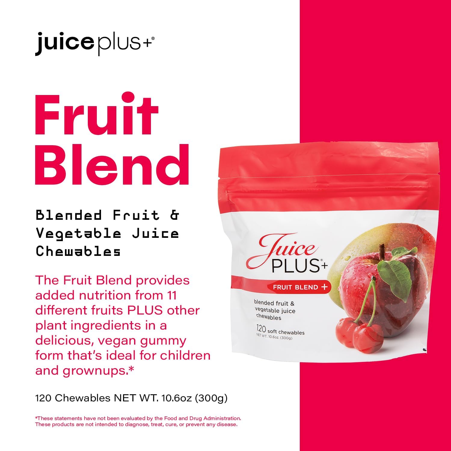 Persona sujetando gomita Juice Plus+ lista para masticar y cómoda