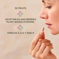 Juice Plus+ cápsulas en mano para fácil consumo diario