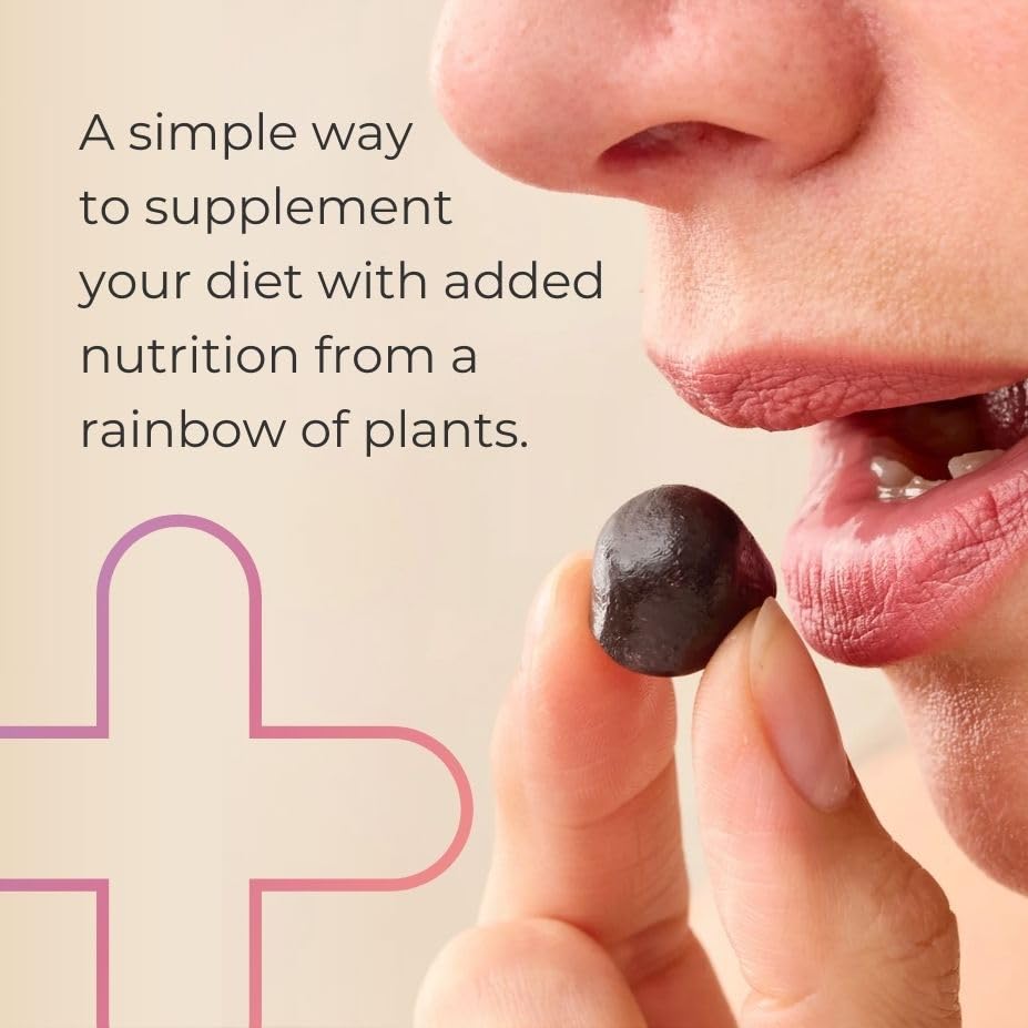 Juice Plus+ primer plano de la textura blanda destacando fácil masticación