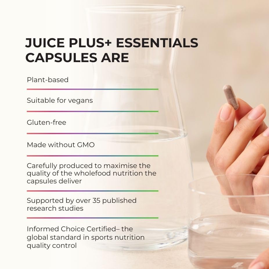 Juice Plus+ etiqueta con información nutricional clara y legible