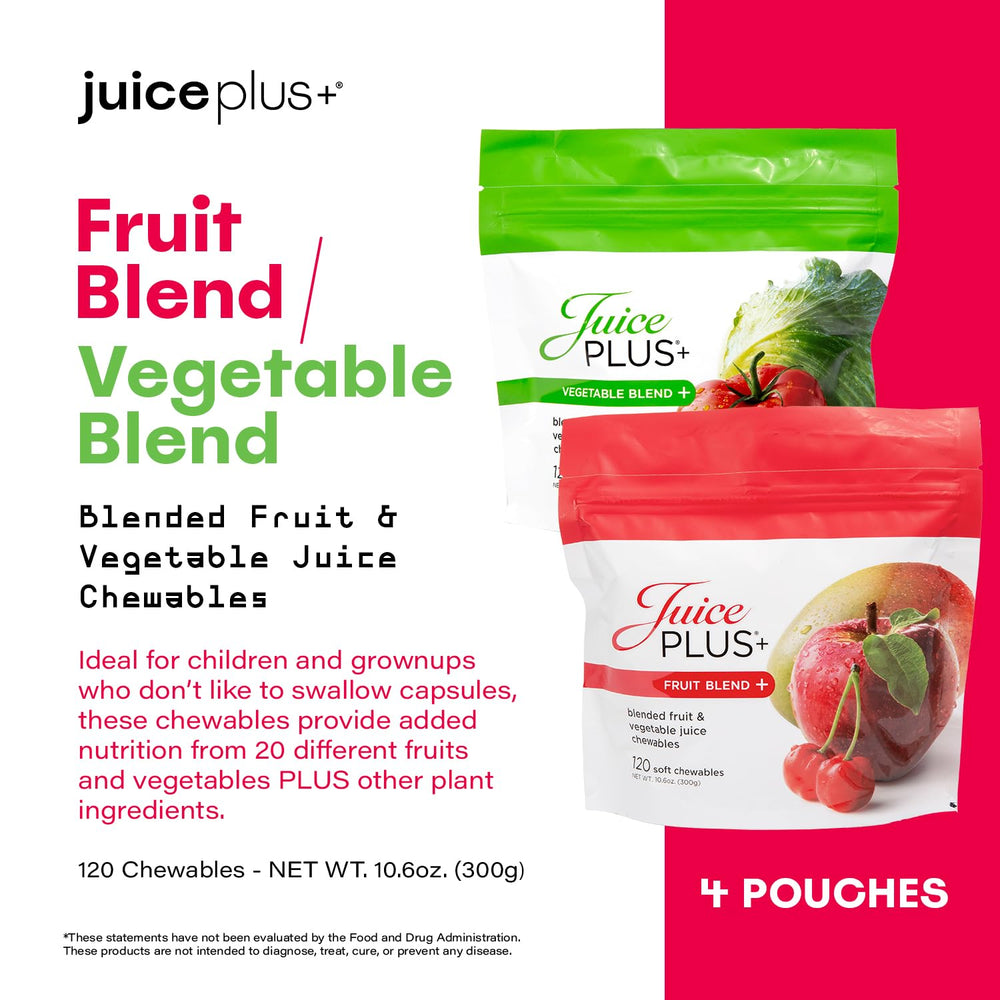 Juice Plus+ etiqueta con información nutricional para verificar ingredientes