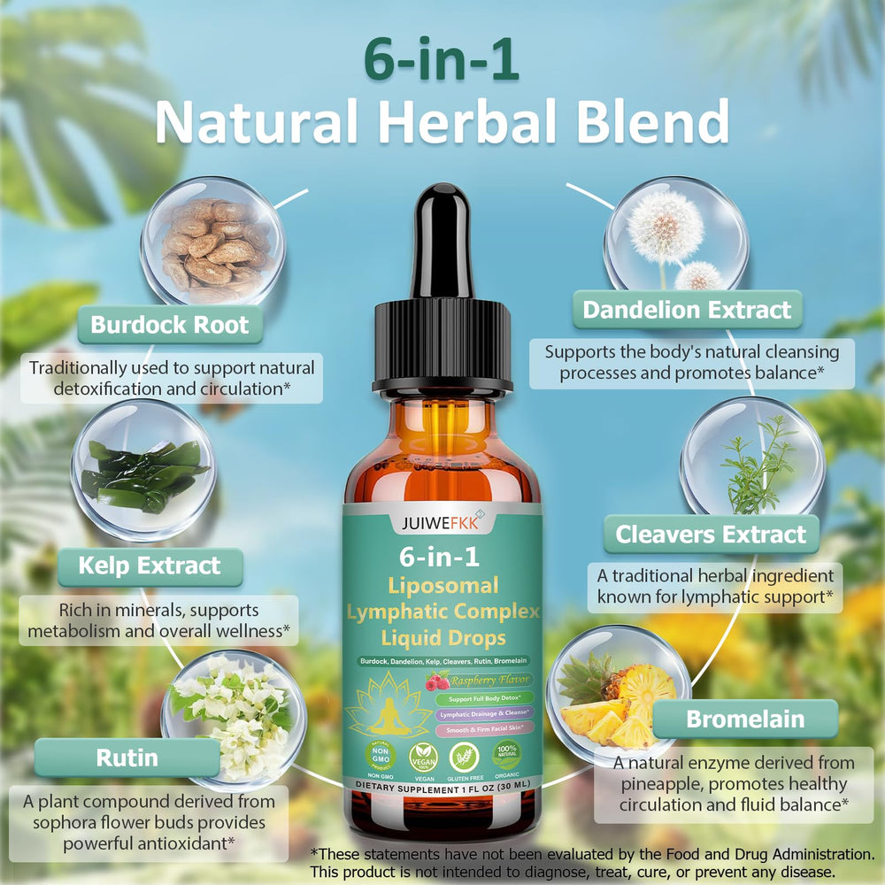 JUIWEFKK etiqueta con lista de ingredientes naturales y beneficios claros