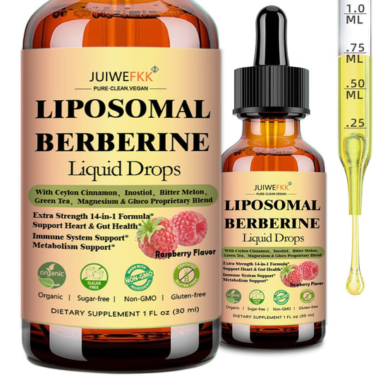 JUIWEFKK botella frontal liposomal mostrando etiqueta y beneficio de alta absorción