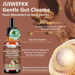 JUIWEFKK ingredientes naturales dispuestos: ajenjo, nuez negra y ajo