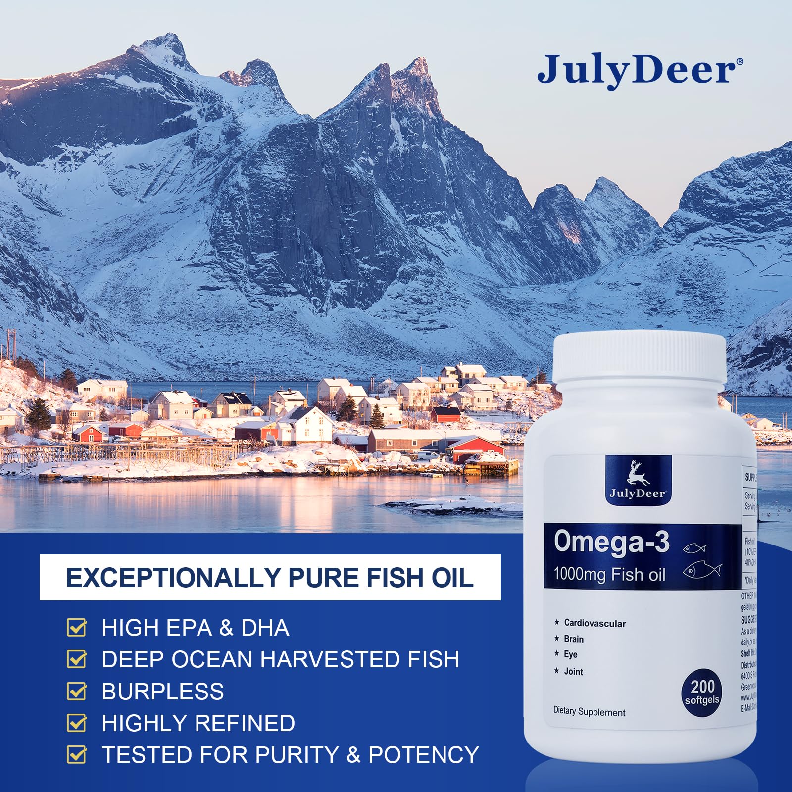 JulyDeer etiqueta detallada con información de ingredientes y certificaciones visibles
