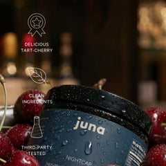 Juna Nightcap disposición de botánicos que muestra ingredientes naturales