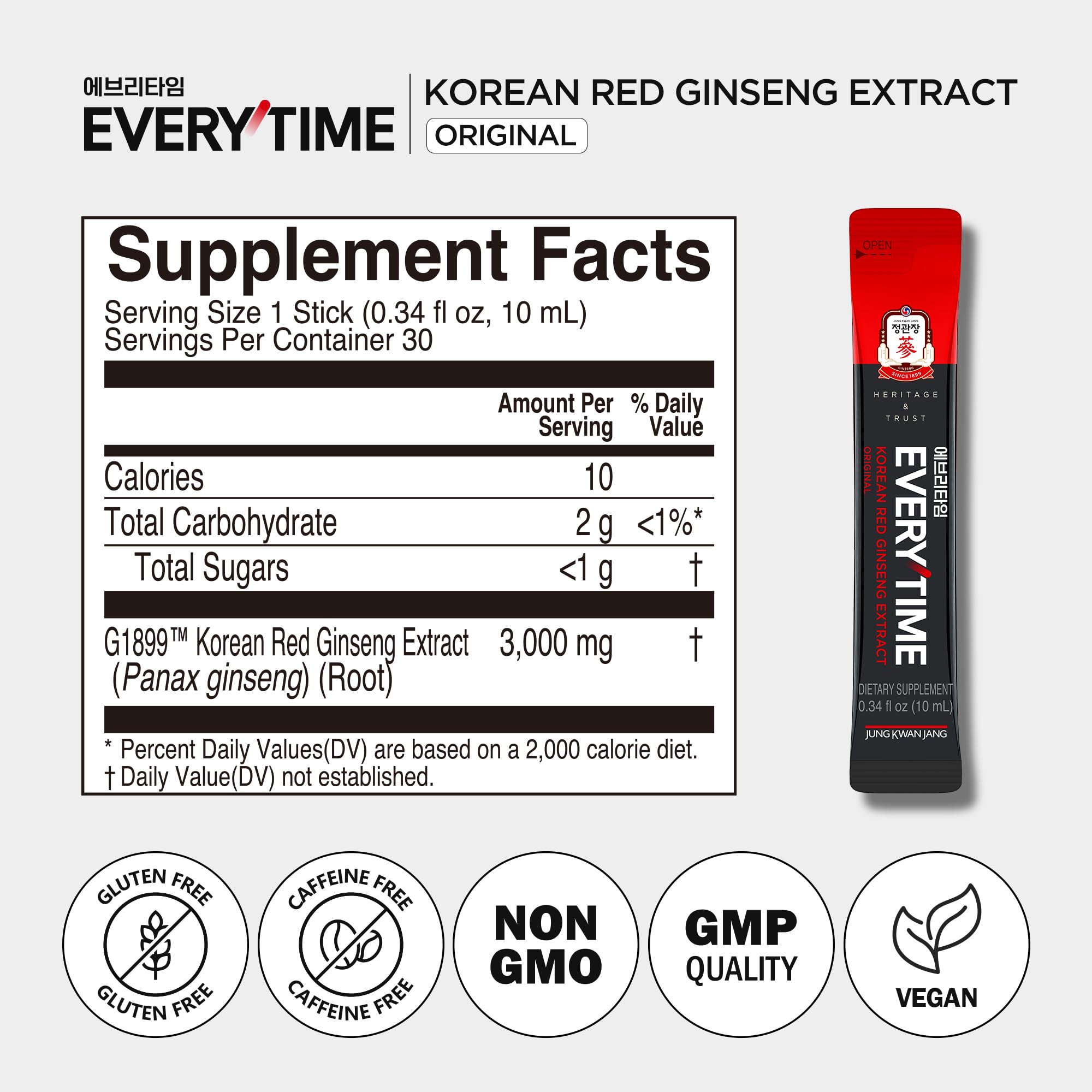 JUNG KWAN JANG raíz de ginseng cruda junto a sobres, conexión con el origen natural