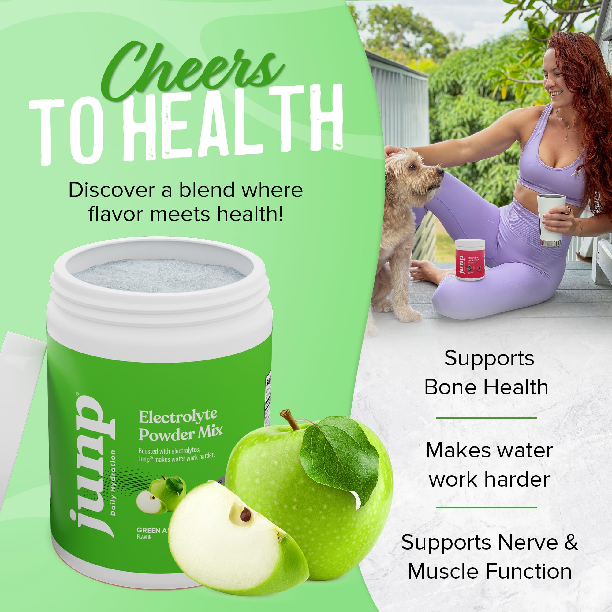 JUNP bebida en botella siendo agitada, demuestra conveniencia para hidratación en movimiento