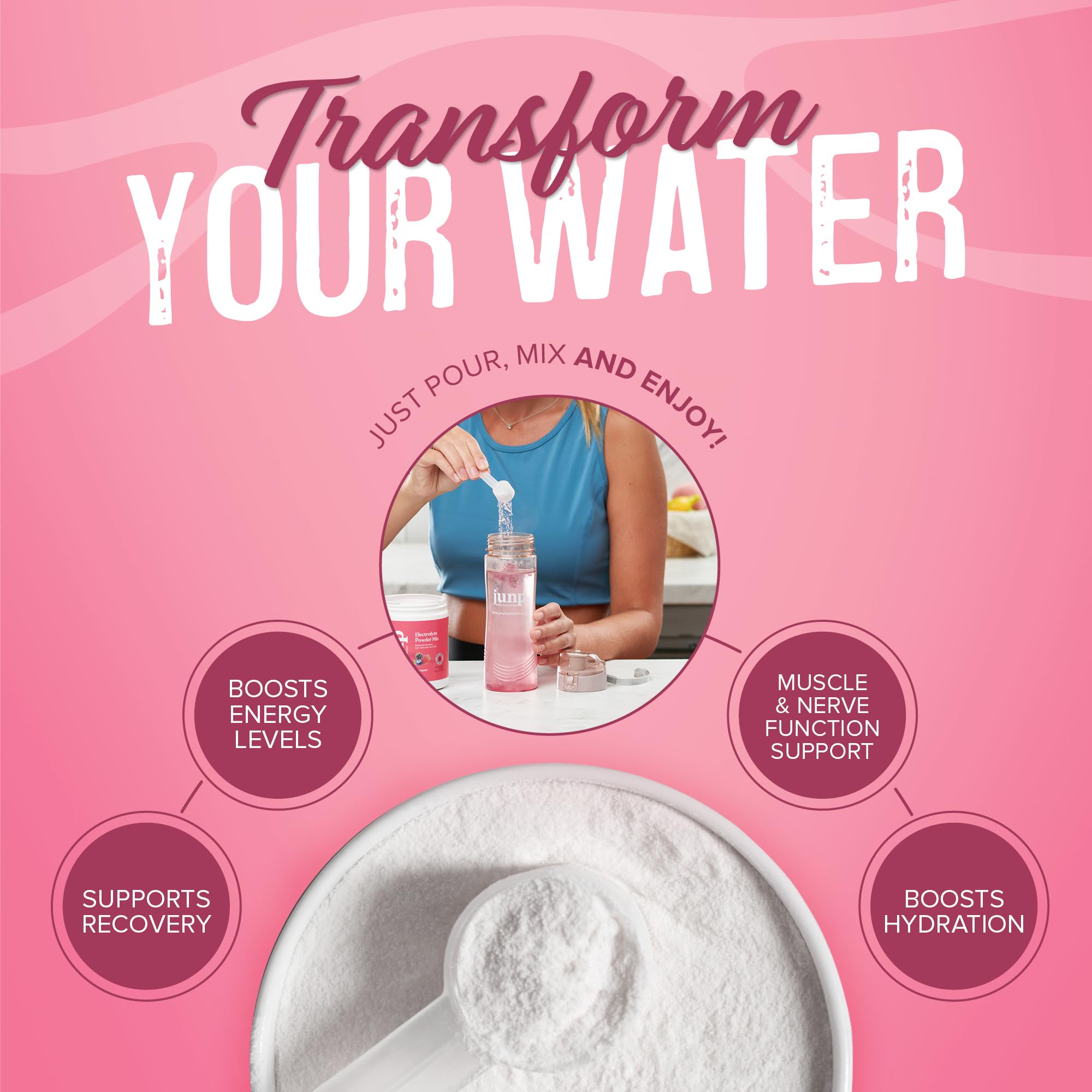 JUNP etiqueta con ingredientes y beneficios claro y transparente