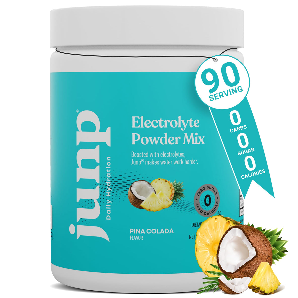 JUNP envase frontal Pina Colada mostrando cantidad y sabor