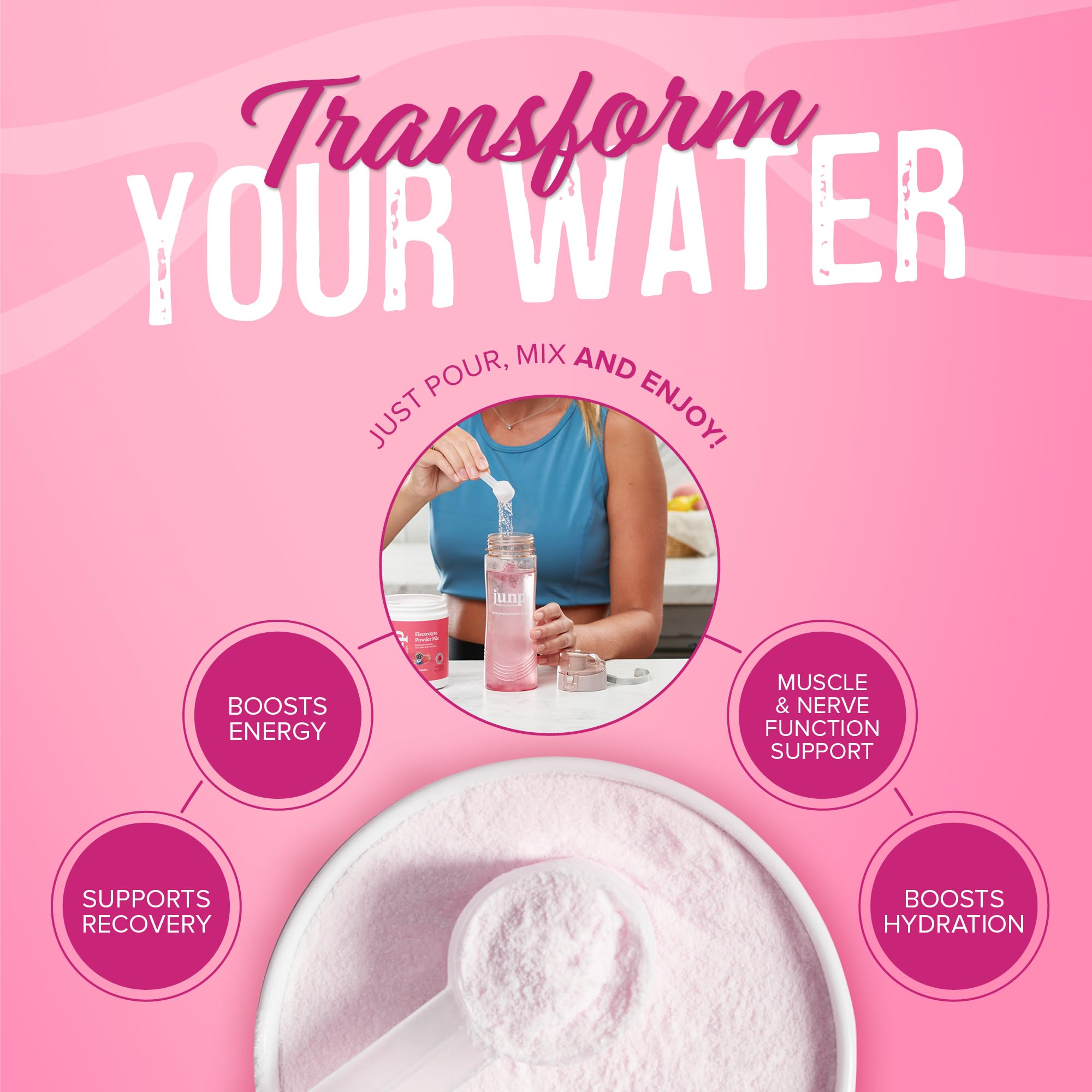 JUNP comparación de tamaño con 90 porciones visible para planificación diaria