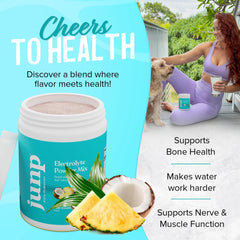 JUNP vaso preparado con color tropical hidratación instantánea