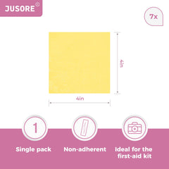 JUSORE gasa Xeroform detalle de textura petrolatada, superficie no adhesiva