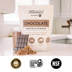 JUST INGREDIENTS batido servido en vaso listo para consumir y nutritivo