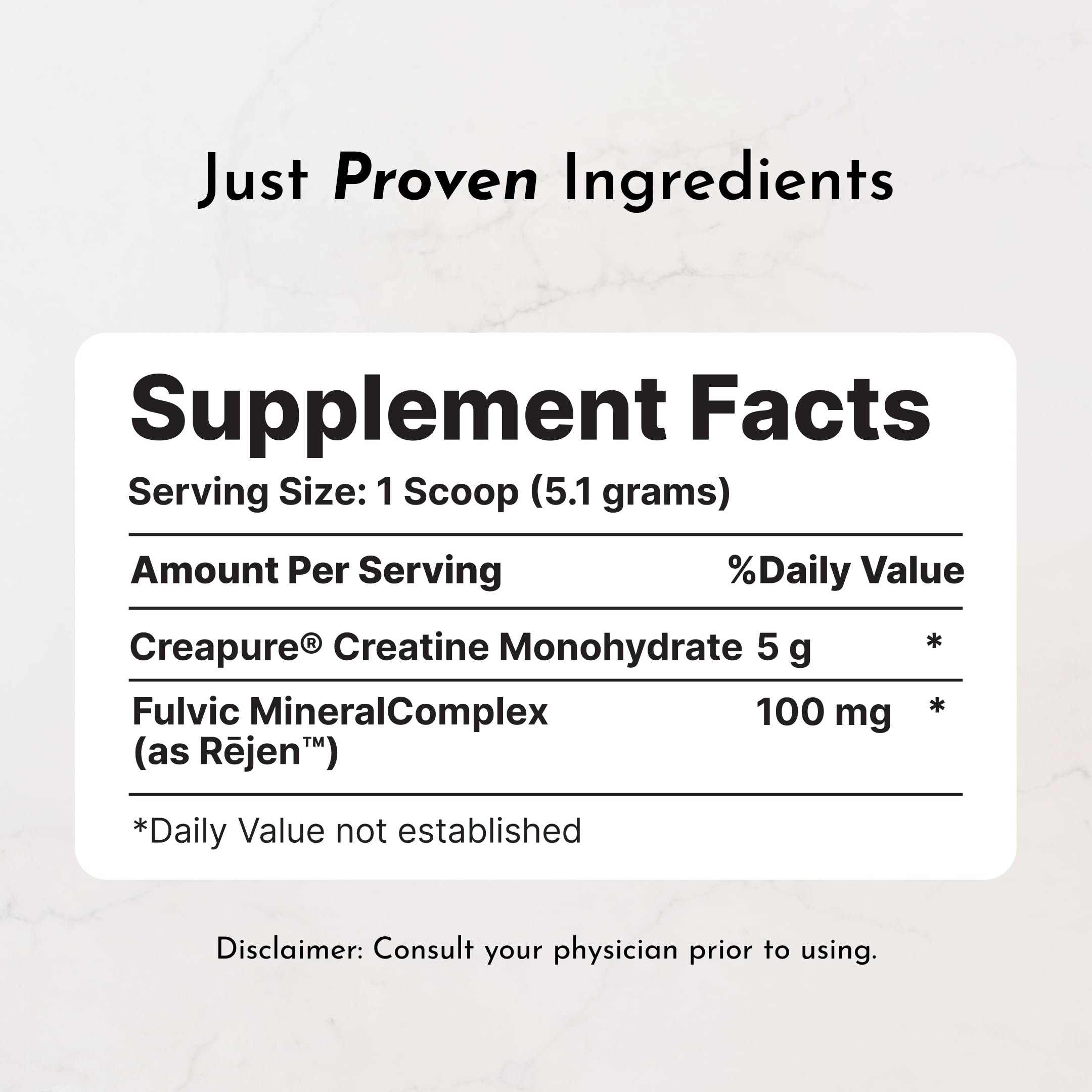 JUST INGREDIENTS textura de polvo micronizado fácil de disolver