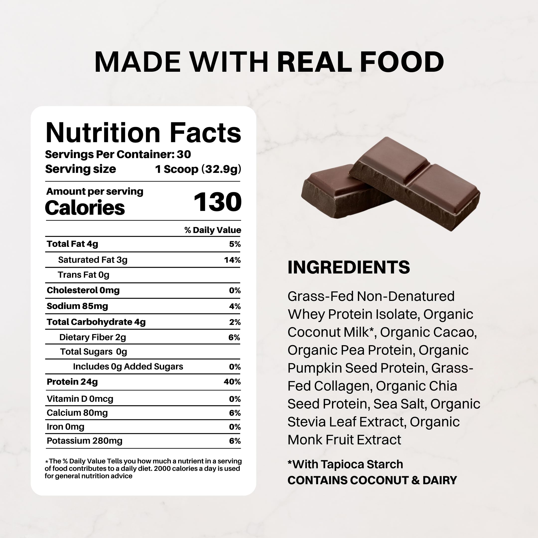 JUST INGREDIENTS cuchara con porción para comparar tamaño y dosificación