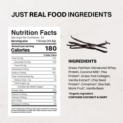 JUST INGREDIENTS comparación de tamaño del bote con mano para escala visual