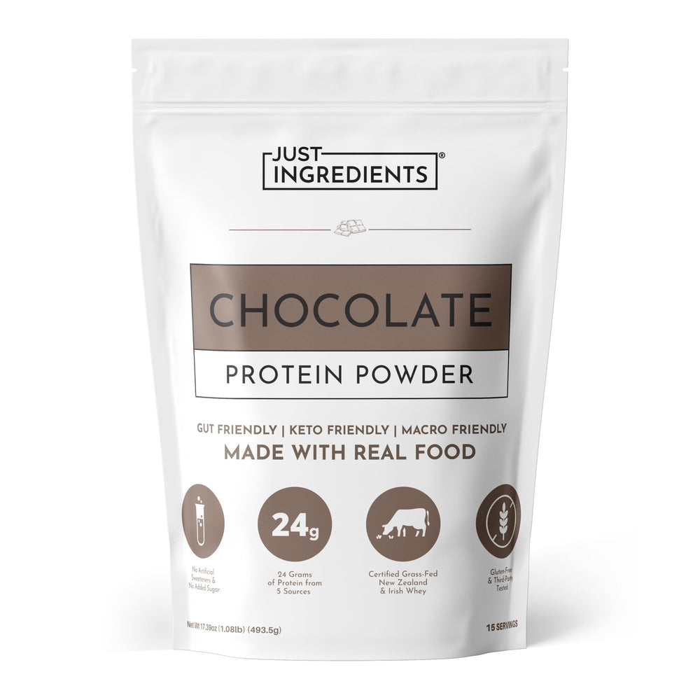 JUST INGREDIENTS envase frontal chocolate muestra limpio y natural
