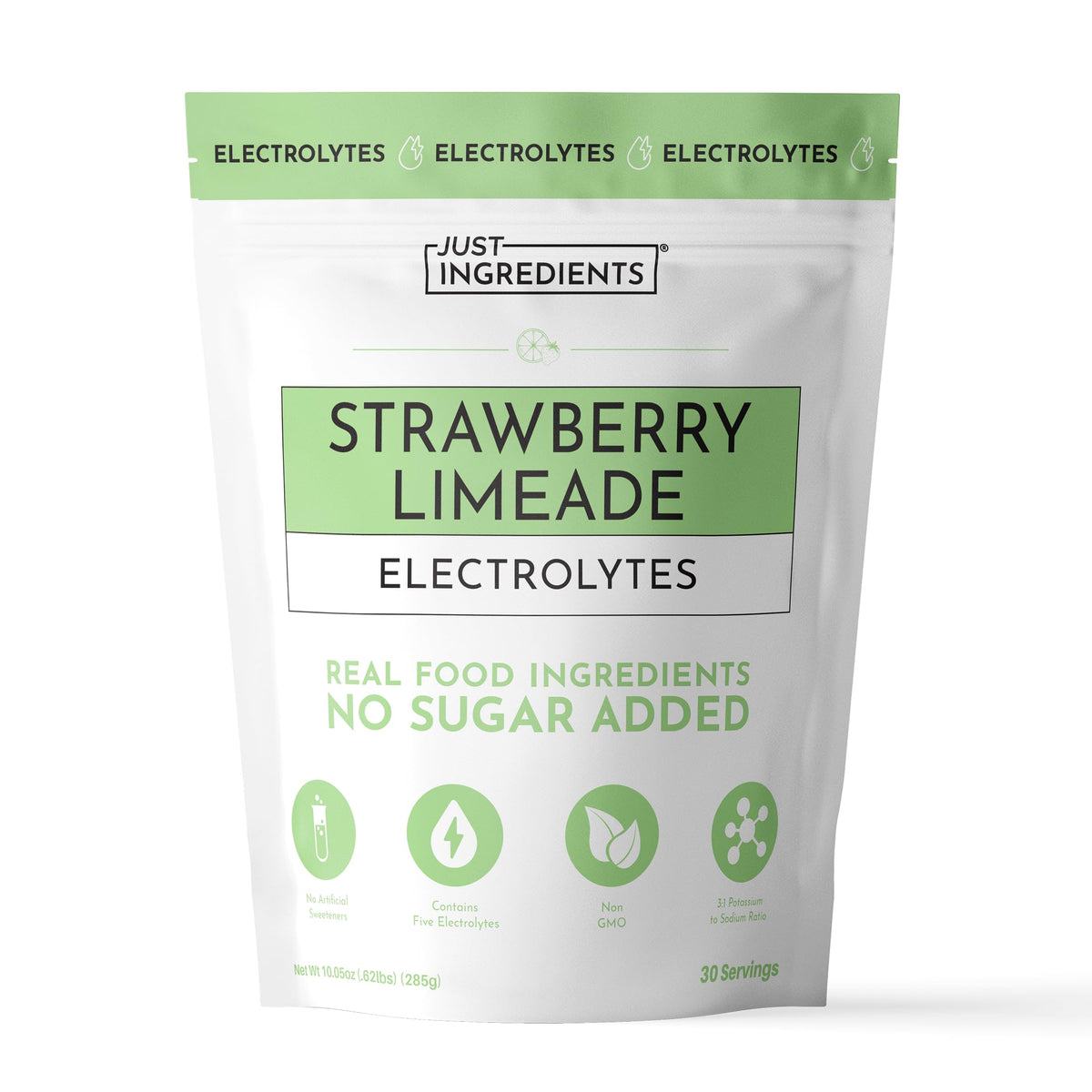 JUST INGREDIENTS envase frontal mostrando etiqueta clara y beneficios
