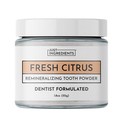JUST INGREDIENTS frasco frontal mostrando etiqueta clara y beneficios