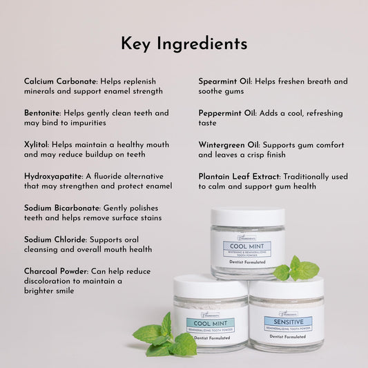 JUST INGREDIENTS textura del polvo en primer plano que revela partículas finas pulidoras