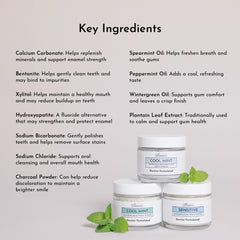 JUST INGREDIENTS textura del polvo en primer plano que revela partículas finas pulidoras