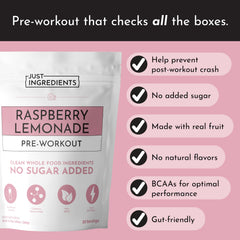 JUST INGREDIENTS vaso mezclado en agua listo para entrenamiento y enfoque